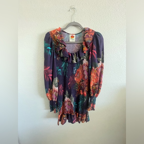 FARM Rio flower scarves smocked dress - Picture 4 of 10